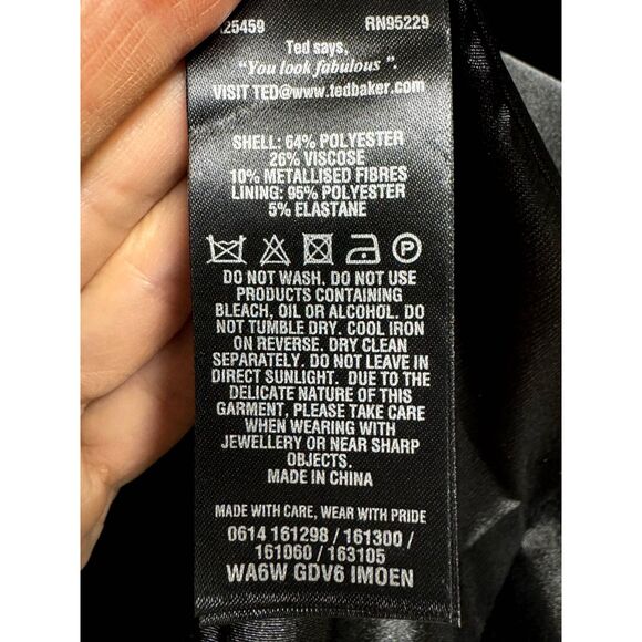 Ted Baker Black Floral Mini Dress - Picture 14 of 15